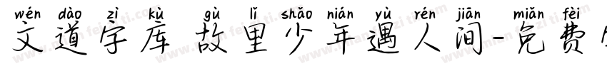 文道字库 故里少年遇人间字体转换